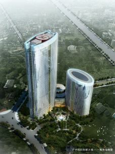 MATSUNICHI Headquarters building 195m in heigh...